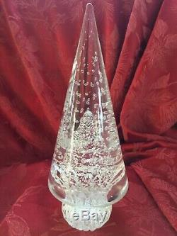 FLAWLESS Stunning MURANO Italy BULLICANTE Glass SNOW BARBINI Cone CHRISTMAS TREE