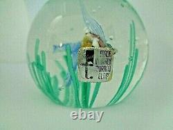 FRATELLI TOSO Murano Art Glass FISH IN SEAWEED Paperweight LAMPWORK with LABEL