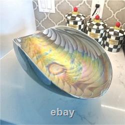 Ferro Murano 21 Iridescent Hand Blown Art Glass Centerpiece Iridescent Swirl