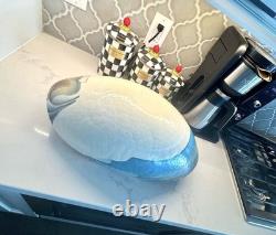 Ferro Murano 21 Iridescent Hand Blown Art Glass Centerpiece Iridescent Swirl