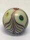 Ferro Murano Signed Hand Blown Glass Pulled Feather Paperweight 3 x 2.5 tall