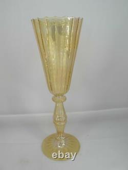 Fine COLORFUL Handblown Italian VENETIAN Murano Wine Flute Glass Set of 6