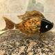 Fish Large Murano Style Hand Blown Art Glass Fish Orange & Black. 11 Long 7H