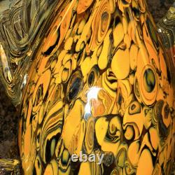 Fish Large Murano Style Hand Blown Art Glass Fish Orange & Black. 11 Long 7H