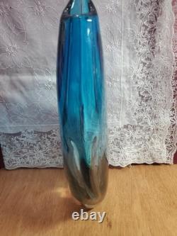 Flavio Poli Penguin Large Sommerso Vase Murano Style Hand Blown Glass Mid Cenury