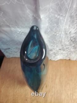 Flavio Poli Penguin Large Sommerso Vase Murano Style Hand Blown Glass Mid Cenury