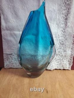 Flavio Poli Penguin Large Sommerso Vase Murano Style Hand Blown Glass Mid Cenury