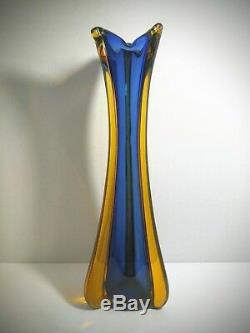 Flavio Poli Very Rare Murano Sommerso Vase Mid Century Modern