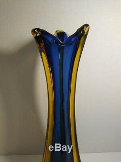 Flavio Poli Very Rare Murano Sommerso Vase Mid Century Modern