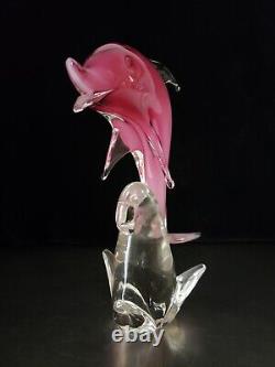 Formia Vertri Di 13 Murano Italian Porpoise Pink Dolphin Glass Sculpture Statue