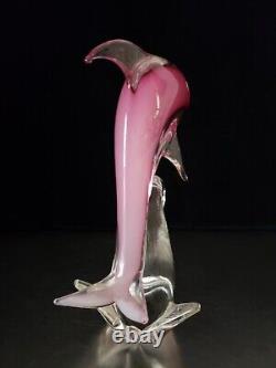 Formia Vertri Di 13 Murano Italian Porpoise Pink Dolphin Glass Sculpture Statue