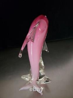 Formia Vertri Di 13 Murano Italian Porpoise Pink Dolphin Glass Sculpture Statue