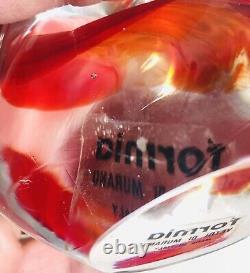 Formia Vetri Di Murano Italy Red Clear Blown Glass Swan Bird Vintage Retro