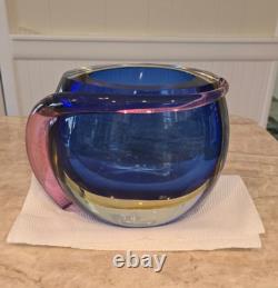 Formia Vetri di Murano Sommerso Vase Hand-Blown Italian Art Glass