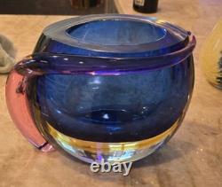 Formia Vetri di Murano Sommerso Vase Hand-Blown Italian Art Glass