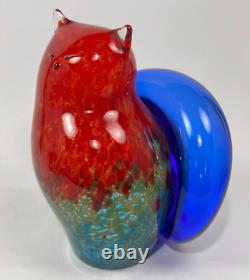 Franco Moretti Murano Hand Blown Cased Glass Cat Figure Sculpture Handcrafted