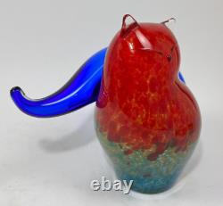 Franco Moretti Murano Hand Blown Cased Glass Cat Figure Sculpture Handcrafted