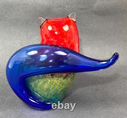 Franco Moretti Murano Hand Blown Cased Glass Cat Figure Sculpture Handcrafted