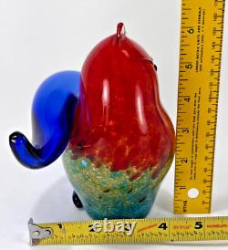 Franco Moretti Murano Hand Blown Cased Glass Cat Figure Sculpture Handcrafted