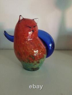 Franco Moretti Murano Hand Blown Signed Glass Cat Figure Sculpture Handcrafted