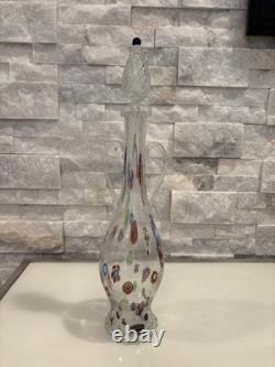 Fratelli Toso Hand Blown Murano Venetian Crystal Decanter/Bottle with stopper