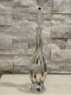 Fratelli Toso Hand Blown Murano Venetian Crystal Decanter/Bottle with stopper