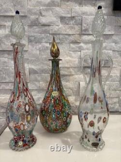 Fratelli Toso Hand Blown Murano Venetian Crystal Decanter/Bottle with stopper