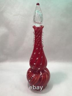 Fratelli Toso Swirls Decanter Murano Glass Hand Blown Venetian Vintage