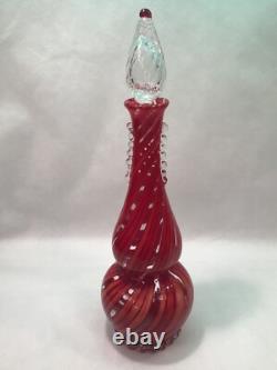 Fratelli Toso Swirls Decanter Murano Glass Hand Blown Venetian Vintage