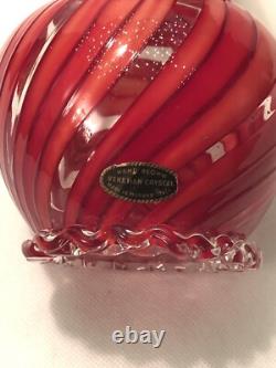 Fratelli Toso Swirls Decanter Murano Glass Hand Blown Venetian Vintage