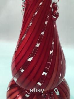 Fratelli Toso Swirls Decanter Murano Glass Hand Blown Venetian Vintage
