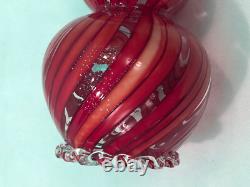 Fratelli Toso Swirls Decanter Murano Glass Hand Blown Venetian Vintage