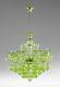 GREEN GLASS & CRYSTAL CHANDELIER, 8 Light, Murano STYLE Hand Blown, DRAMATIC