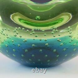 Galliano Ferro Murano Uranium Green Glass Bullicante Bowl