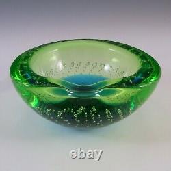 Galliano Ferro Murano Uranium Green Glass Bullicante Bowl