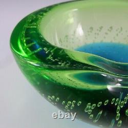 Galliano Ferro Murano Uranium Green Glass Bullicante Bowl