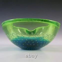 Galliano Ferro Murano Uranium Green Glass Bullicante Bowl