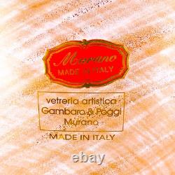 Gambaro & Poggi Murano Italy Aventurine Hand Blown Glass Vase 14 Signed