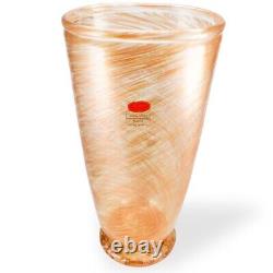 Gambaro & Poggi Murano Italy Aventurine Hand Blown Glass Vase 14 Signed