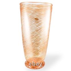 Gambaro & Poggi Murano Italy Aventurine Hand Blown Glass Vase 14 Signed