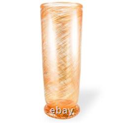 Gambaro & Poggi Murano Italy Aventurine Hand Blown Glass Vase 14 Signed