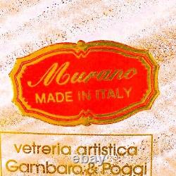 Gambaro & Poggi Murano Italy Aventurine Hand Blown Glass Vase 14 Signed