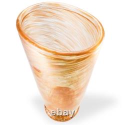Gambaro & Poggi Murano Italy Aventurine Hand Blown Glass Vase 14 Signed