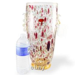 Gambaro & Poggi Murano Italy Hand Blown Glass Vase Gold 13 NWT Authentic Signed
