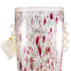 Gambaro & Poggi Murano Italy Hand Blown Glass Vase Gold 13 NWT Authentic Signed