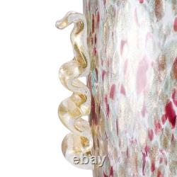 Gambaro & Poggi Murano Italy Hand Blown Glass Vase Gold 13 NWT Authentic Signed