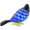 Glass Of Venice Murano Glass Filigrana Tropical Bird Blue 5 Inches Hand Blown