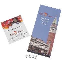 Glass Of Venice Murano Glass Filigrana Tropical Bird Blue 5 Inches Hand Blown