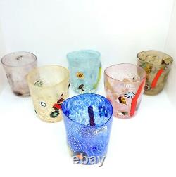 Glasses coloured, Murano glass Drinking Glass Set daily use handmade gift idea