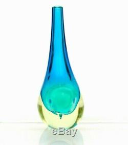 Glowing Uranium Murano Sommerso Art Glass Bird Sculpture Antonio Da Ros